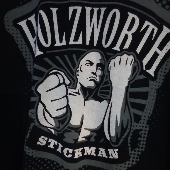 Men's Holzworth Stickman Black Graphic T Shirt Size XXL - Picture 1 of 2